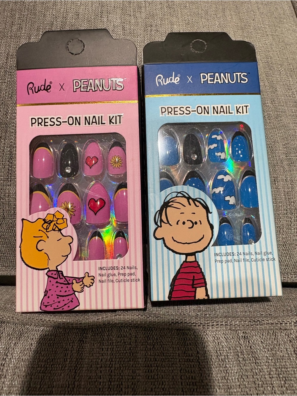 RUDE x PEANUTS Press-On Nail Kit - Pink & Blue Sets